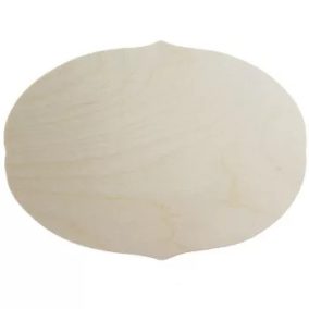  Wooden Base - Oval, Curved - Natural 15.5x21 cm (for small sculptures)